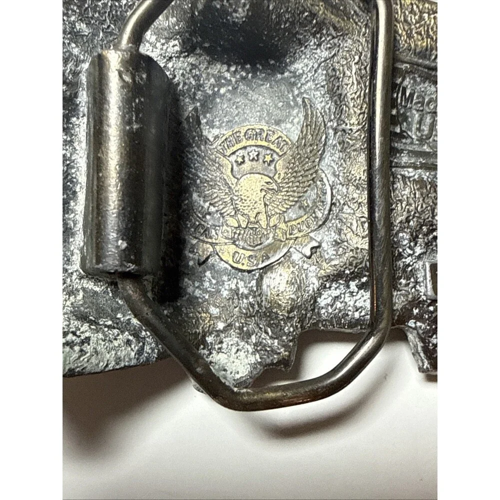 Vintage GAB Co 1982 Semi Truck Belt Buckle Fuel Tanker 18 Wheeler USA #238